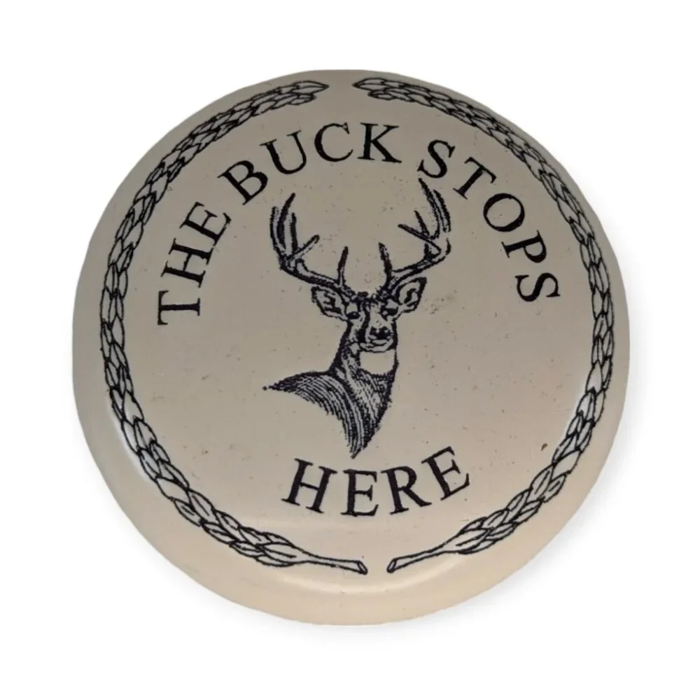 KensingtonRow Home Collection Scrimshaw Inspired Paperweight-The Buck Stops Here